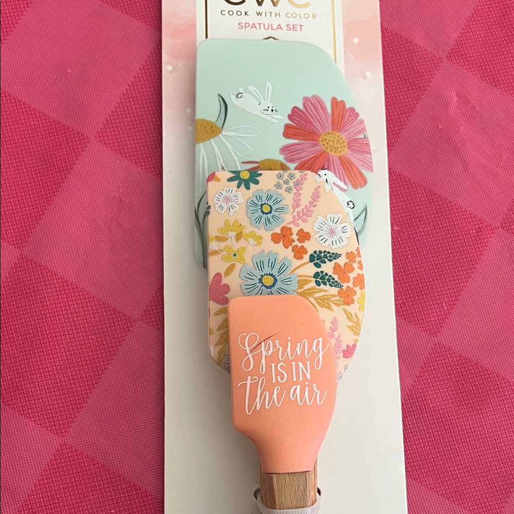 CWC Floral Silicone Spatula - Orange - Picture 2 of 4